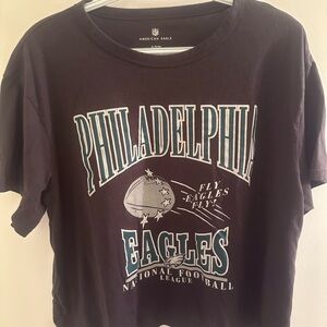 American Eagle Black Graphic NFL Logo Tee